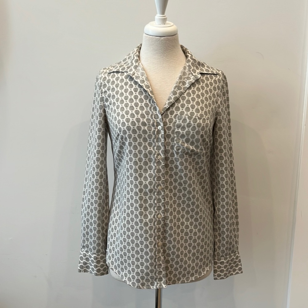 Merona Gray & White Button Down Dress Shirt - XS